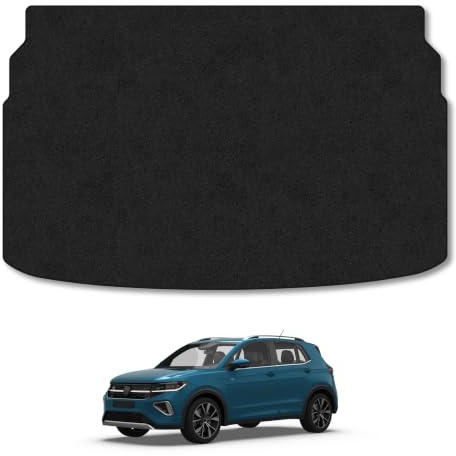 VW T-Cross (2019+) Carpet Boot Mat | Black Edge Trim Tailored Fit Boot Liner Full Coverage Protection Accessories Easy Clean Anti Slip Made in the UK
