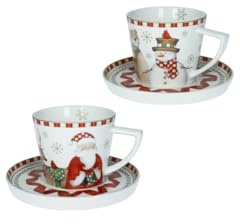 BRANDANI “Racconti” Set 2 tazze da tè con piattino – New Bone China, d 14,5×9 h – Lavastoviglie/microonde.