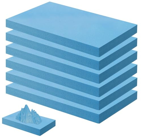 6 placas de espuma rígida, placa de espuma de alta densidad, juego de placas de manualidades, placa de espuma dura, placa de espuma de poliestireno para modelado paisajístico, construcción, base de