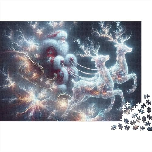 Santa Claus and Reindeer Light Up Jigsaw Puzzle for Adults 1000 Piece Holiday Puzzle Game 38x26cm/1000pcs
