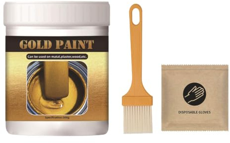 Pittura dorata per artigianato pittura liquida forniture 300g | Vernice in lamina d'oro per porte finestre ringhiere in ferro mobili hardware artigianato parete legno