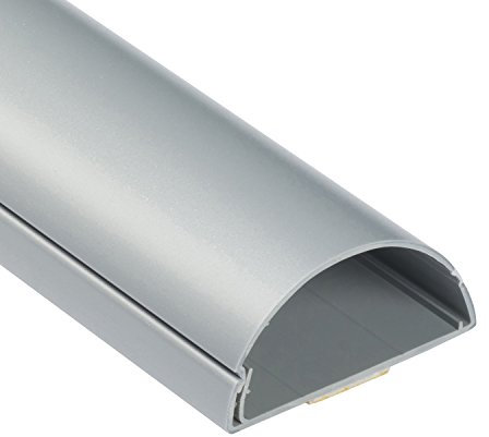 D-Line 1M6030A TV halbrunder Kabelkanal | Kabelabdeckung | 60x30 mm, 1 m Länge, Aluminium-Effekt