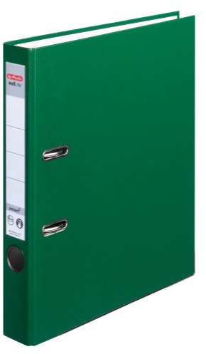 Herlitz 9942608 Ordner maX.file protect A4 5cm grün, PP-Kunststoffbezug/Papier hellgr.besch. 5er Packung