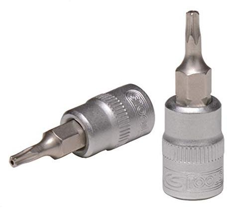 KS Tools 911.1707 1/4 Bit-Stecknuss, Fünfstern mit Stirnlochbohrung, TS40, aus 911.4500