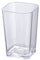 WENKO Zahnputzbecher Candy, viereckiger Zahnbecher zur Aufbewahrung von Zahnbürsten & Zahnpasta, aus hochwertigem, schwerem Kunststoff, BPA-frei, 7,3 x 11 x 7,3 cm, Elegantes Design in Transparent