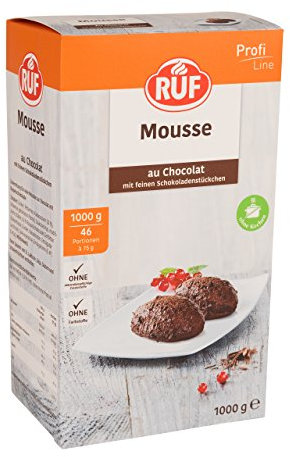 RUF Mousse au Chocolat ohne Kochen, luftige Schokomousse mit zarten Schokoraspel, nur mit Milch aufschlagen, Großpackung, 1x1000g