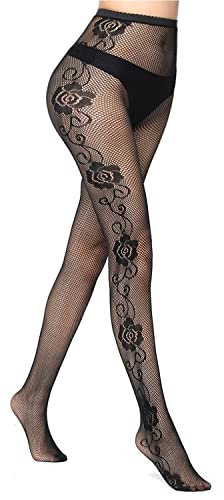 Simply Joshimo Womens Black Patterned Fishnet Net Tights/Ladies Fashion Pattern Pantyhose