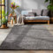 SIMPEX Flauschiger Teppich Wohnzimmer Schlafzimmer Läufer Flur Esszimmer Küchenteppich Hochflor Einfarbig Modernes Design 30 mm Florhöhe Kuschelweich, Grau, 120 x 170 cm