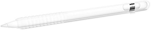 kwmobile Silicone Skin Compatible With Apple Pencil (1. Gen) - Skin Soft Flexible Sleeve Grip Protective Cover for Tablet Pen - White/Transparent