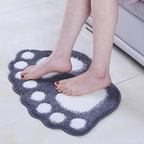 DOTBUY Tapis de Salle de Bain, Super Absorbant Anti-dérapant Tapis de Bain Confortable Tapis de Salle de Bain Tapis de Douche (40 * 60cm, Gris)