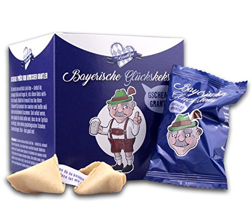 Bayerische Glückskekse, 13 Stück Grantlerkekse einzeln verpackt, Bavariashop, Hochwertige Geschenkbox, Hergestellt in Bayern
