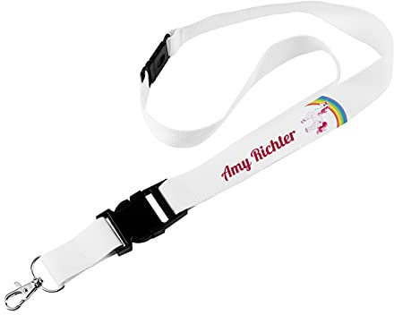 Striefchen® Einhorn Schlüsselband mit Namen des Kindes zur Schuleinführung oder zum Kindergeburtstag