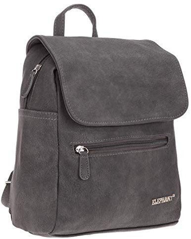 Elephant Rucksack Damen klein City 3185 Kunstleder backpack klein + Etui (Grau)