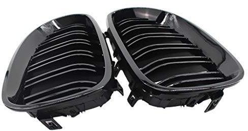 Gazechimp 2pcs Sportgrill Grills Flossen Gitter für BMW E60 E61 2004—2009 Mit Glänzender Nieren Fronthaube