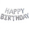 Ponmoo Folie Luftballons Happy Birthday Banner Kit - Silber, Party Dekorationen Ballons, Geburtstagsparty Folienballons Gute zum Geburtstag für Erwachsene Kinder