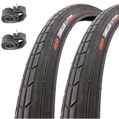 2 neumáticos + 2 cámaras de aire 700 x 35C (37-622) C1207 Traveller, All Season Compound Negras 700 x 35c City Bike, carretera, senderismo