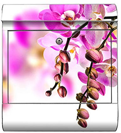 motivX-Ideenwerkstatt Briefkasten Kombi Wandbriefkasten mit Motiv Rosa Orchidee