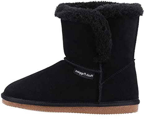 Hush Puppies Women's Ashleigh Slipper, Black, 4 UK