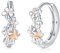 TRISHULA Blumen Ohrringe 925 Sterling Silber Schmetterlinge Ohrring Creolen Hypoallergene Ohrringe Blumen Schmuck Roségold Geburtstagsgeschenk für Damen Mädchen Kinder