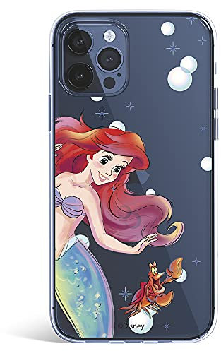 Schutzhülle für iPhone 13 Pro, offizielles Disney-Design Ariel und Sebastian Bubbles – Die kleine Meerjungfrau