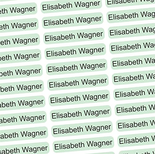 Namensaufkleber Erwachsene Altenheim, Pflegeheim & Krankenhaus - 36x7 mm - 150 Sticker personalisierte Namensetiketten für Eigentum, Bücher, Möbel, Hausschuhe, Brillenetui, Gehstock - mint