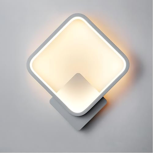ZTWLEED LED Wandleuchte Innen,14W 1600LM Moderne Wandlampe 3 Farben Licht 3000K/4000K/6000K,Weiß Quadrat Wandbeleuchtung für Schlafzimmer Wohnzimmer Korridor Treppe 30CM 220V