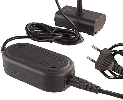 Hersmay AC-Netzteil mit NP-F Dummy Batterie DC-Koppler für NP-F970 NP-F960 NP-F770/F750/F550 Stromversorgung für Video LED-Licht Kamera Monitor YN300 II YN-600 W260 5080LED 5010LED 5012LED 5010A