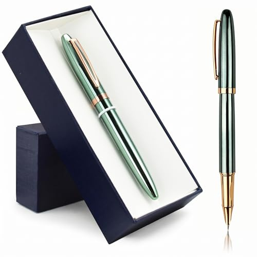 ANCOLOFIS Gravierter Füllfederhalter, luxuriöser Business-Stift mit Stiftebox, hochwertige Stifte, Metallkörper, personalisierbar mit Namen, Geschenkstift-Set für Familie, Kollegen, ältere Freunde