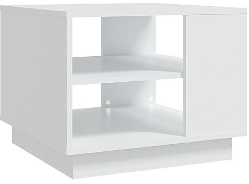 vidaXL Couchtisch mit Schubladen Beistelltisch Kaffeetisch Sofatisch Teetisch Tisch Wohnzimmertisch Ablagetisch Weiß 55x55x43cm Holzwerkstoff