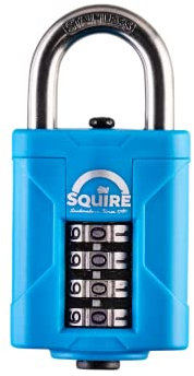 Squire Heavy Duty Padlock (CP40S) - Toughest Steel Shackle - 4 Wheel Combination Padlock - Stainless Steel for Corrosion Resistance - Weatherproof Lock for Home, School & Garage (Marine Blue, 40 mm)