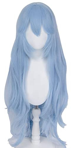GZIRUE Blau Lang Perücke Haar für Rei Ayanami Cosplay Wig Anime Kostüm with Wig Cap