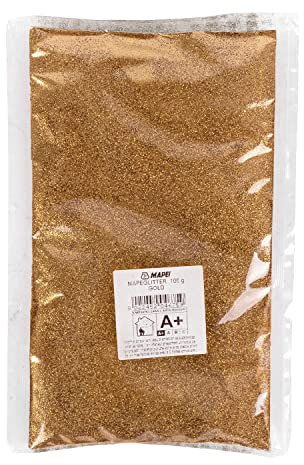 Mapei MAPEGLITTER Or clair 100 g de paillettes métallisées colorées à base de polyester, d'aluminium et de résine époxy à mélanger avec KERAPOXY DESIGN.