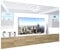 BELINI Wohnwand Vollausstattung Wohnzimmer-Set Moderne Schrankwand mit LED-Beleuchtung Anbauwand TV-Schrank Weiß/Sonoma Eiche