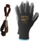 FUZZIO 24 Paar Ogrifox Latex-besichtet Arbeitshandschuhe Handschuh-Klammern (XL-10, Schwarz)