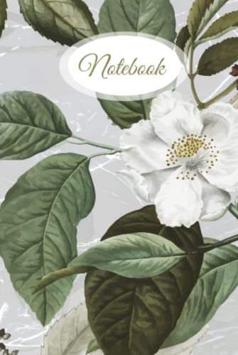 Notebook: Floral Notebook / Journal, Lined 6 x 9 White Paper