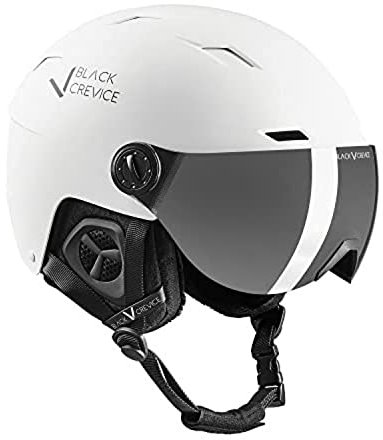BLACK CREVICE Skihelm mit Visier Kirchberg weiß, L (58-61cm)…