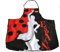 Aries boutique (ADULTO) Delantal Flamenco Grande, Delantal España, Negro y Rojo, Delantal Estilo Español.