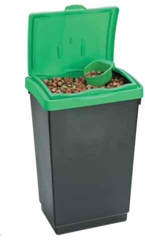 Chabrias Ltd Dry Storage Bin Plastic Box Container with Scoop & Lid Store Pet Food & Bird Seed (47 Litre)