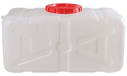 BNALU Jericane Eau 25L/80L/110L/160L/200L Réservoir d'eau avec Robinet,Horizontal en Plastique Épais Réservoir d'eau,Seau Rectangulaire avec Couvercle,Anti-âge(Size:80L)