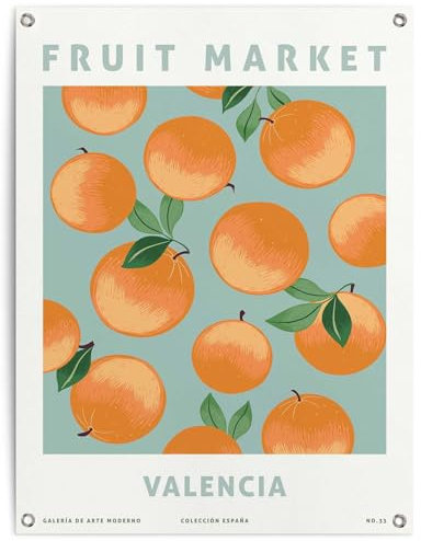 REINDERS Gartendeko, Orangen, Garten, Bilder, Wanddeko, Room Decor, Leinwand, Orange, 80x60cm