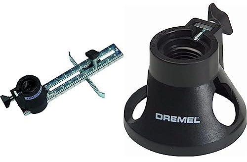 Dremel 565 Kit de Découpe dans le Bois et le Plâtre pour outils multi-usages Dremel & 678 Adaptation Guide pour découpe droite et circulaire jusqu’à 30cm fournie avec une Fraise pour découper dans