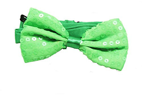 TrendandStylez Pailletten Fliege, neongrün, 9 x 12cm, verstellbar, für Damen und Herren, Glitzer Accessoire, Fliege für Karneval