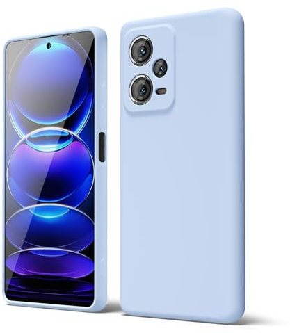 oakxco für Xiaomi Redmi Note 12 Pro Plus 5G Hülle Silikon Case, Dünn Gummi Gel Original Farbig Schutz Handyhülle, Weich Slim Matt Leicht TPU Stoßfest Kameraschutz Schutzhülle Schale, Hellblau