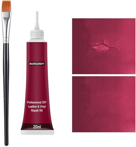Pâte Réparatrice Cuir,Kit Rénovation Cuir,Crème Réparatrice Cuir,Réparateur Cuir,Rénovateur Couleur Cuir,Pâte Réparatrice Cuir Furniture,Réparation Sièges Voiture,Canapés,Cuir Rayures,Bordeaux