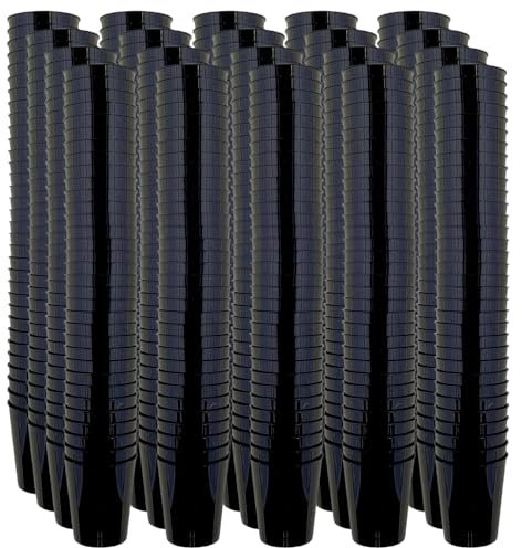 MIJOMA Bicchieri da liquore infrangibili in plastica, resistenti bicchierini per shot. Jello Shot, dessert, feste, matrimoni, compleanni, lavabili in lavastoviglie, riutilizzabili, 29 ml (nero, 640