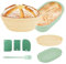 Qivine Gärkorb 6er Set, 22cm Rund 24,5cm Oval Silikon Gärkörbchen mit Bäckermesser, Pinsel, Sauerteig Brotkorb Banneton Brot Backen Korb für 900g-1000g Teig