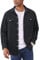 EKLENTSON Men's Shirt Corduroy Long Sleeve Casual Western Button Down Lightweight Shacket Jackets with 2 Flap Pocket Black 2XL