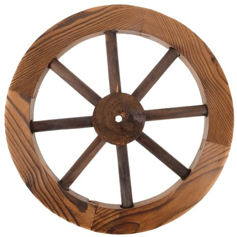 Yardwe Holzwagenrad Dekoration Wandbehang Aus Rustikale Radform Garten Deko Ornament Einfache Installation Für Zuhause Und Außenbereich