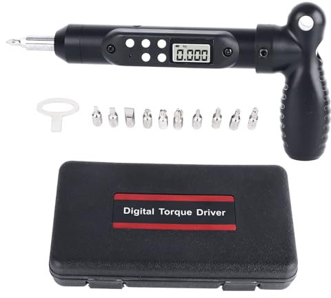 Digital Torque Screwdriver Set, Torque Screwdriver Electrician with Buzzer & LED Display, Adjustable Screwdriver Torque Wrench Set with 10 Bits and Tool Box