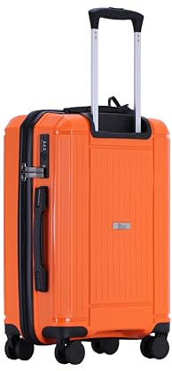 PCG THE HARD CASE (Orange M -Premium Hartschalenkoffer-mit TSA Schloss-4 Rollen-Leichter Reisekoffer- robust & stabil -Trolley mit Teleskoparm-Handgepäck